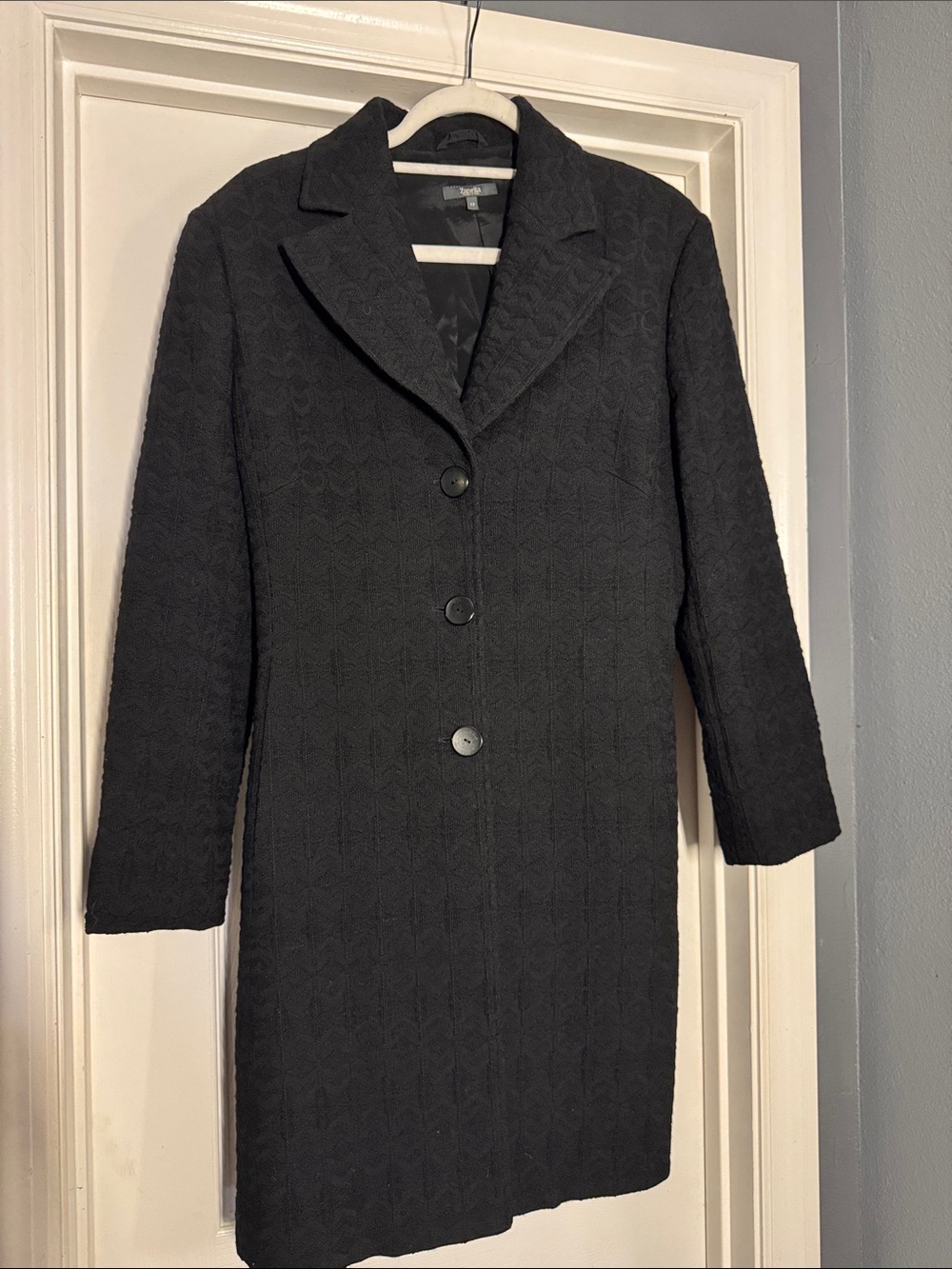 Zanella Black Coat with beautiful Detail